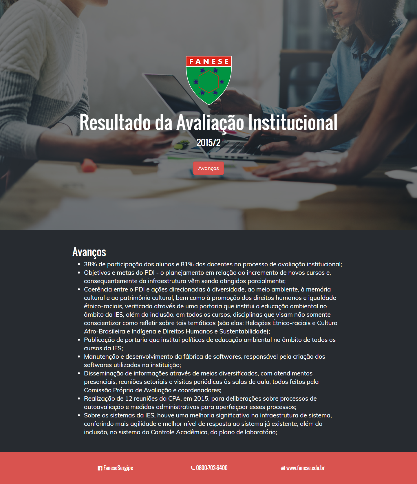 Resultado Avaliação Institucional